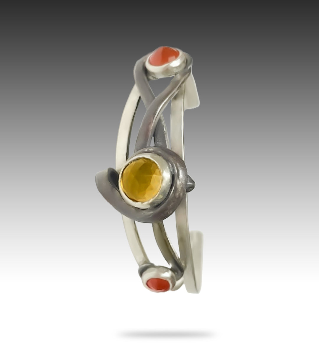 SOLD OUT - Treble Clef Music Fork Bracelet with Gemstones
