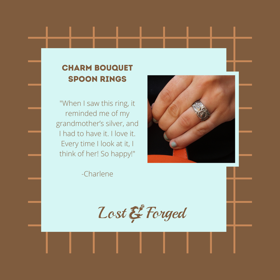 Charm Bouquet Band-Shape Spoon Ring