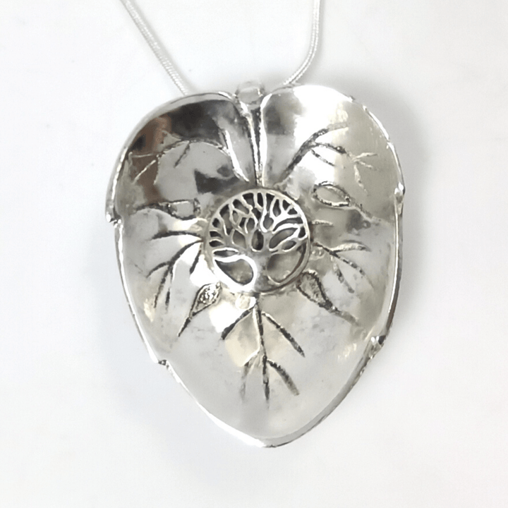 Tree of Life Silver Leaf Pendant Necklace