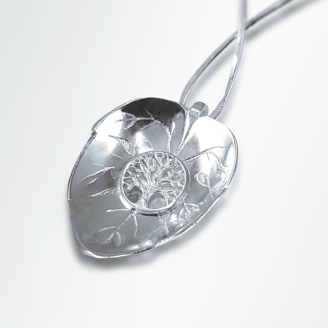 Tree of Life Silver Leaf Pendant Necklace