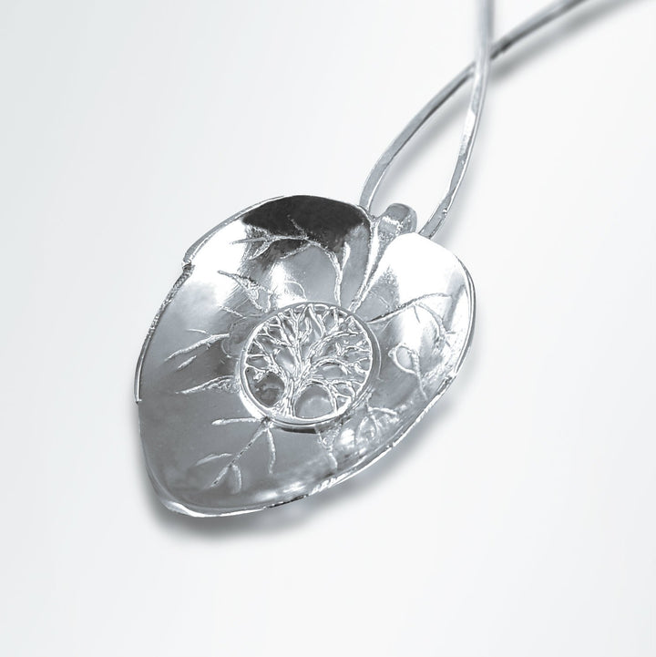 Tree of Life Silver Leaf Pendant Necklace