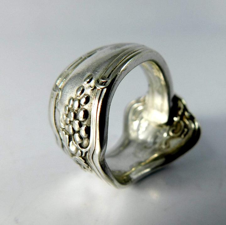 Grape Cluster Silver Spoon Ring