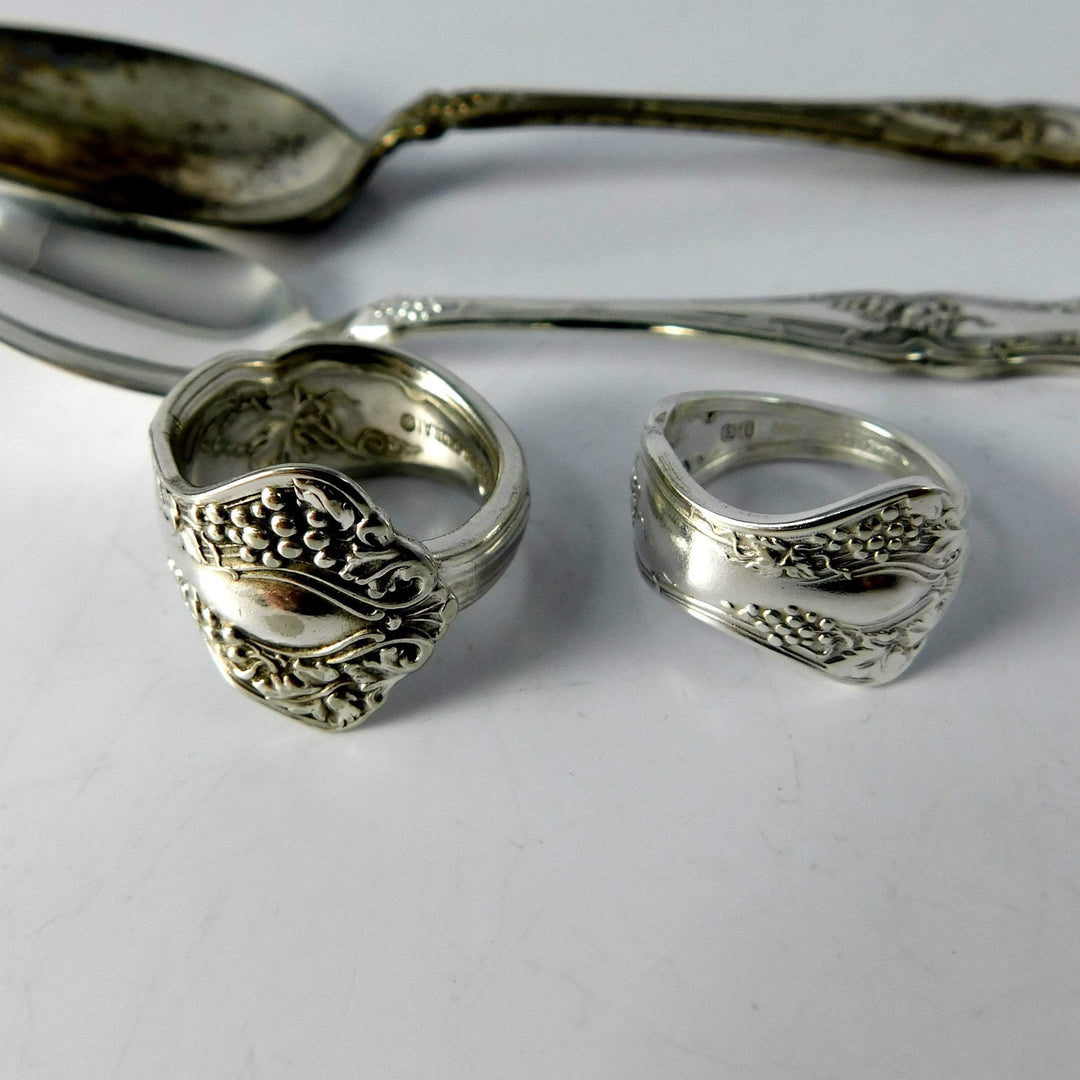 Grape Cluster Silver Spoon Ring