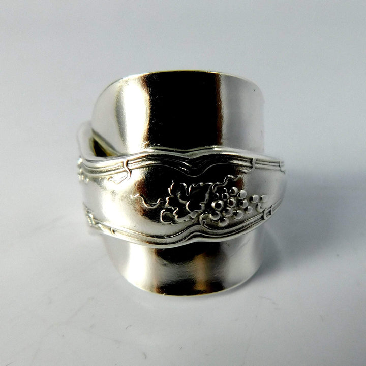 Grape Cluster Silver Whole Demitasse Spoon Ring