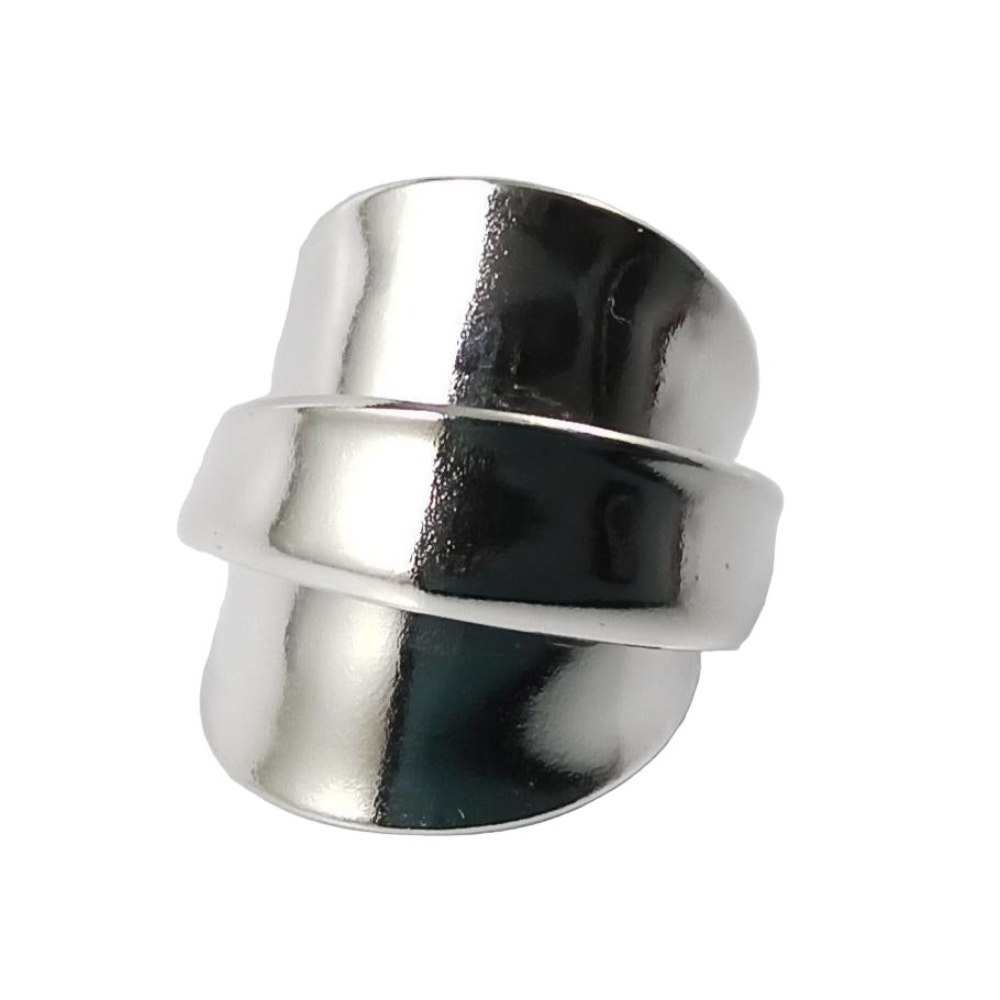 Rose Sprig Silver Whole Spoon Ring