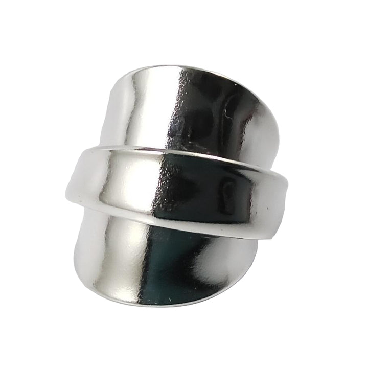 Rose Sprig Silver Whole Spoon Ring