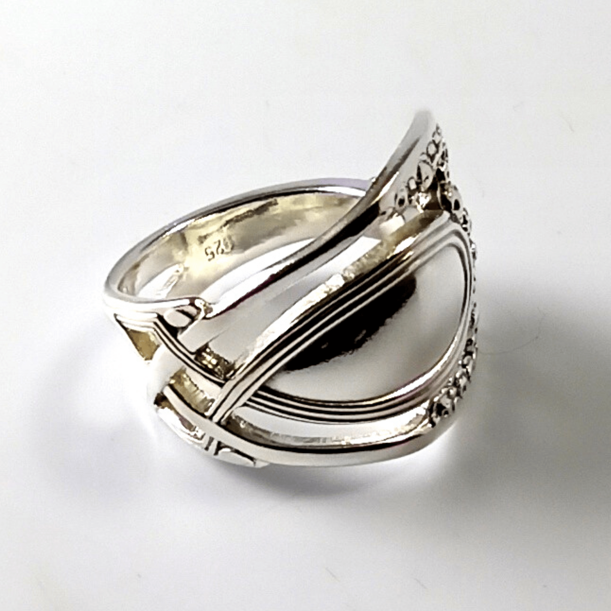 Spoon Ring, Monticello Pierced Sterling Silver Spoon Ring