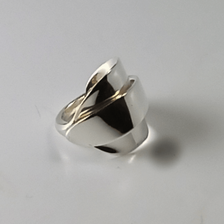 Pointed Elegance Sterling Silver Whole Demitasse Spoon Ring