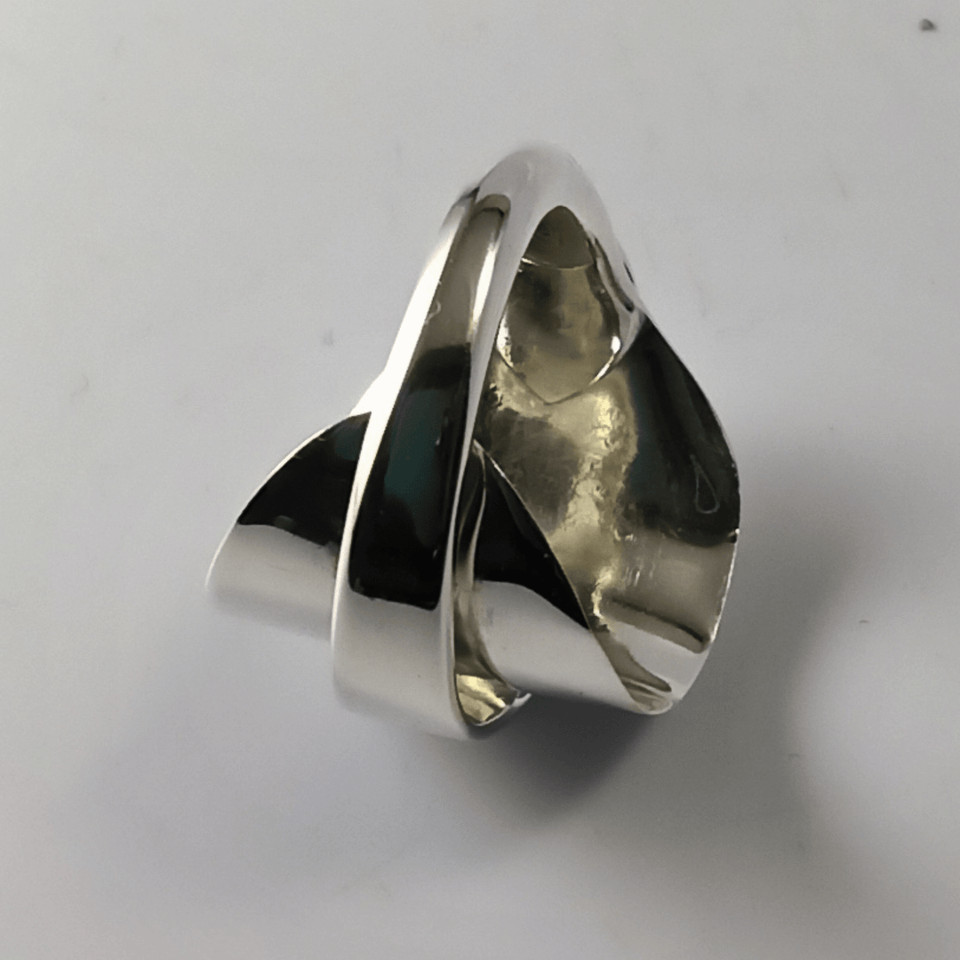 Pointed Elegance Sterling Silver Whole Demitasse Spoon Ring