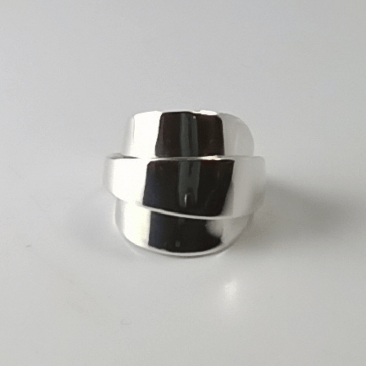 Pointed Elegance Sterling Silver Whole Demitasse Spoon Ring
