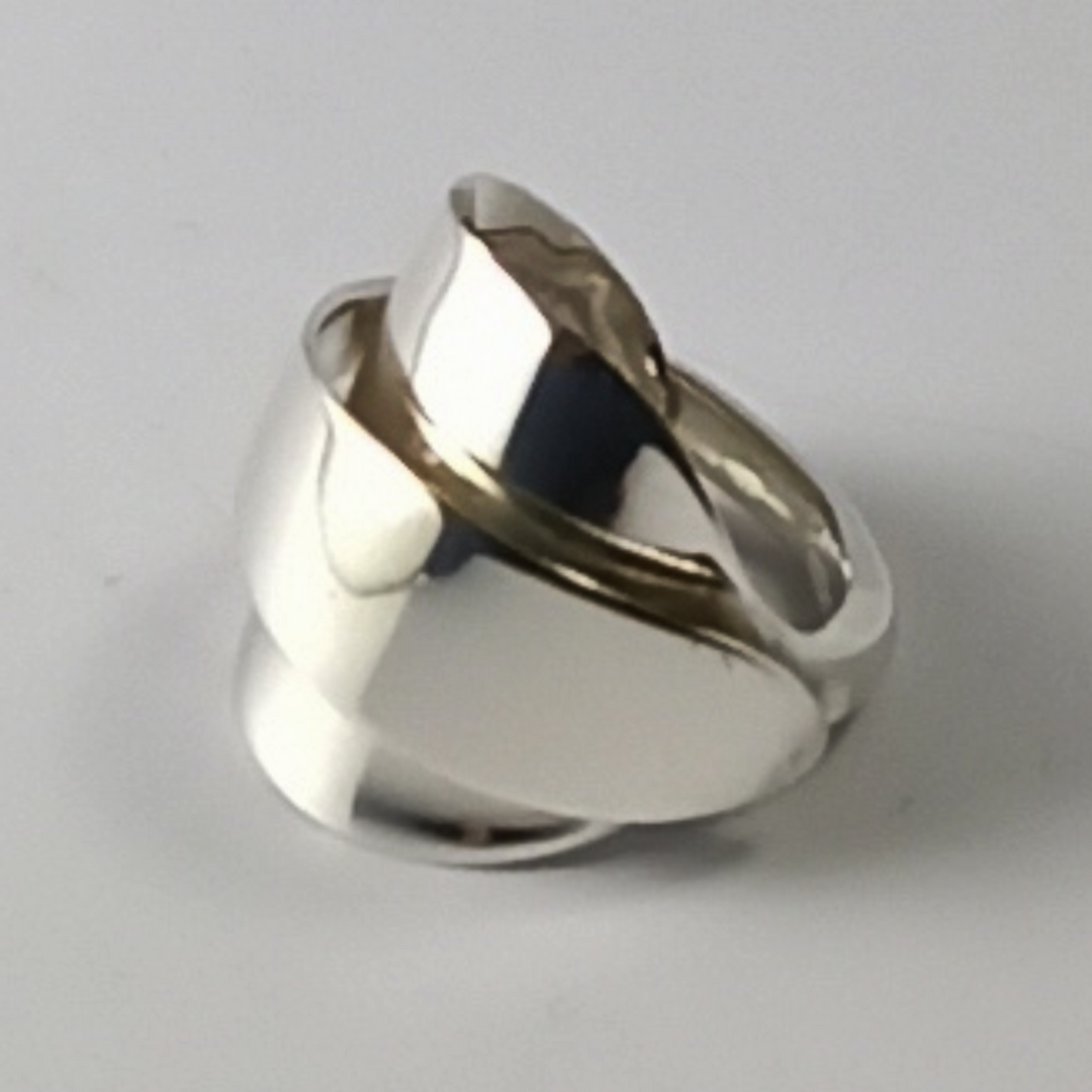 Pointed Elegance Sterling Silver Whole Demitasse Spoon Ring