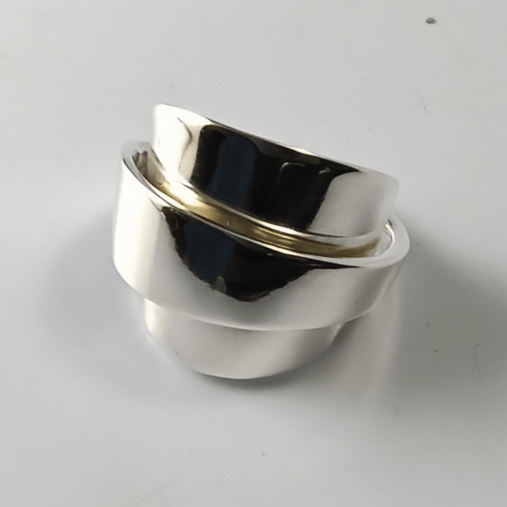 Pointed Elegance Sterling Silver Whole Demitasse Spoon Ring