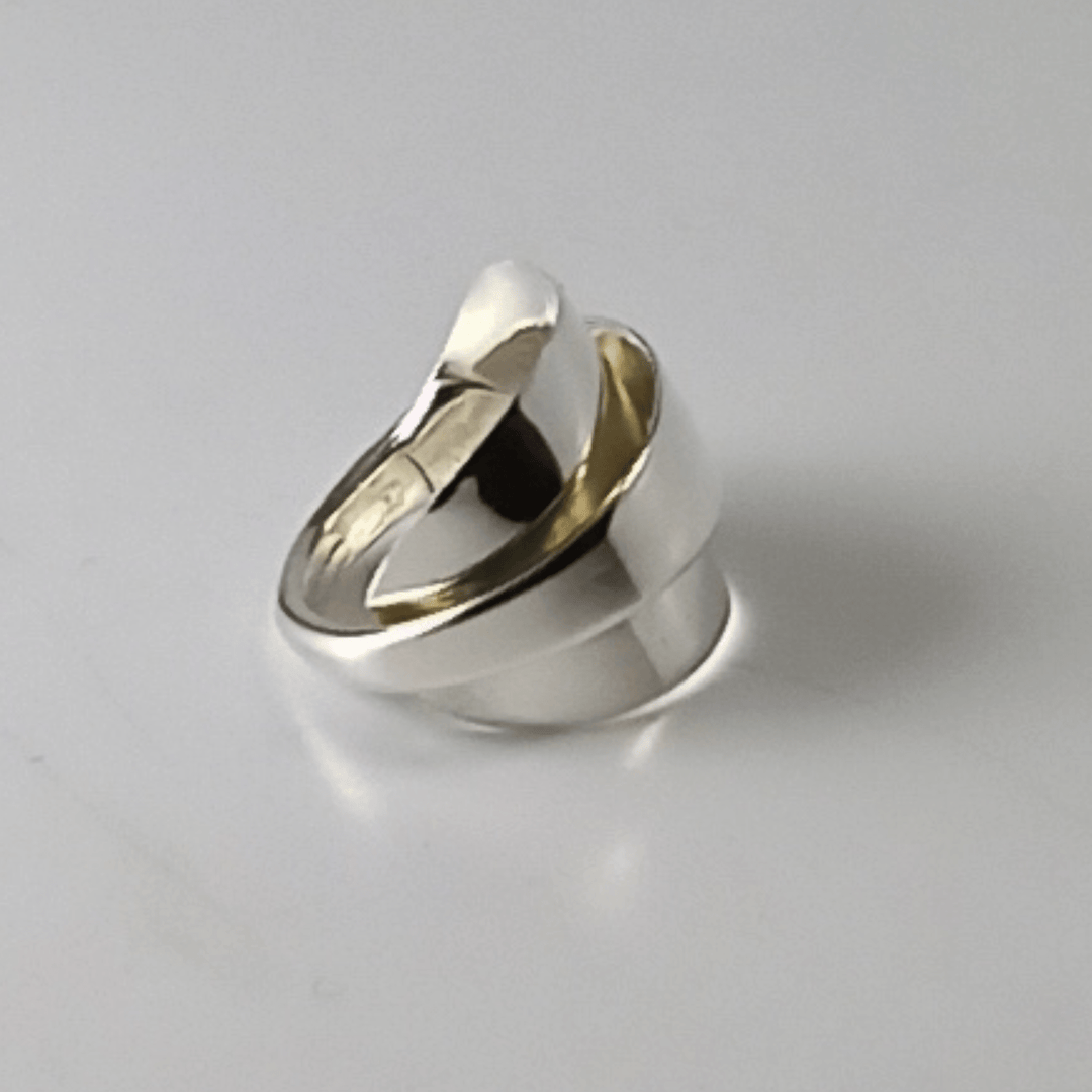 Pointed Elegance Sterling Silver Whole Demitasse Spoon Ring