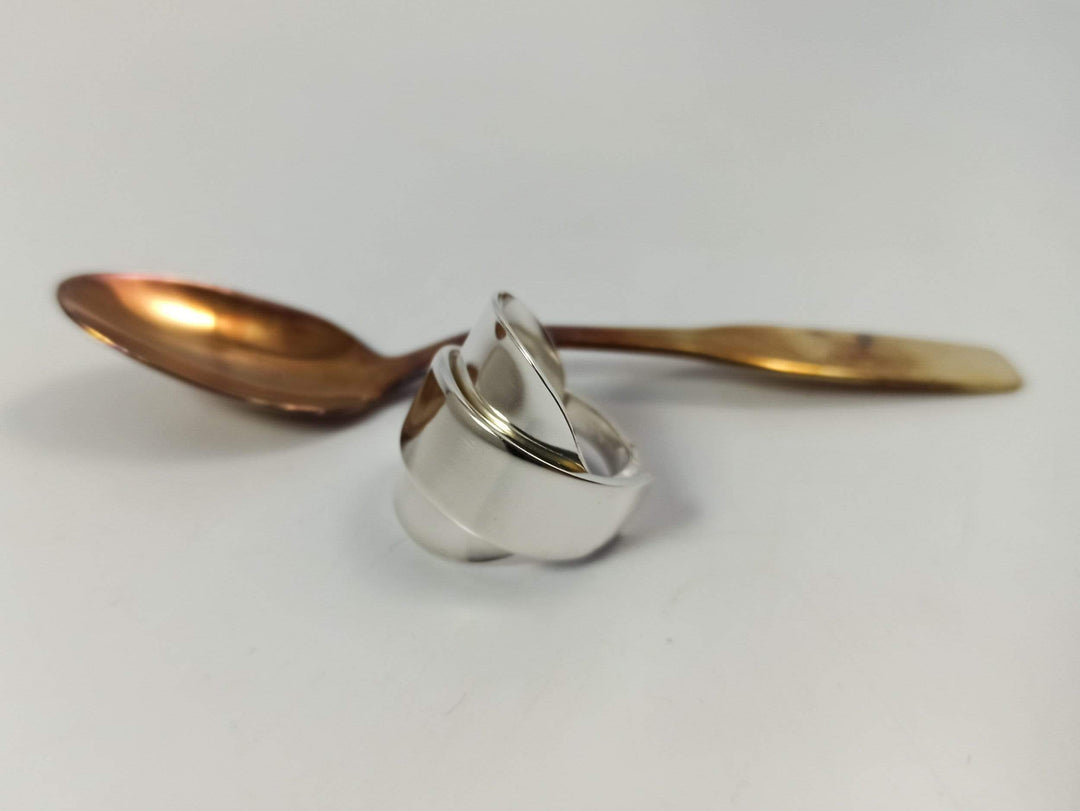 Sleek Elegance Silver Whole Spoon Ring