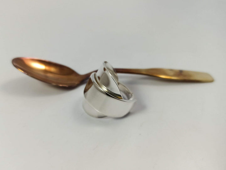 Sleek Elegance Silver Whole Spoon Ring