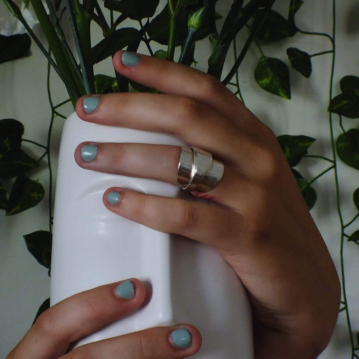 spoon ring Sleek Elegance Silver Whole Spoon Ring
