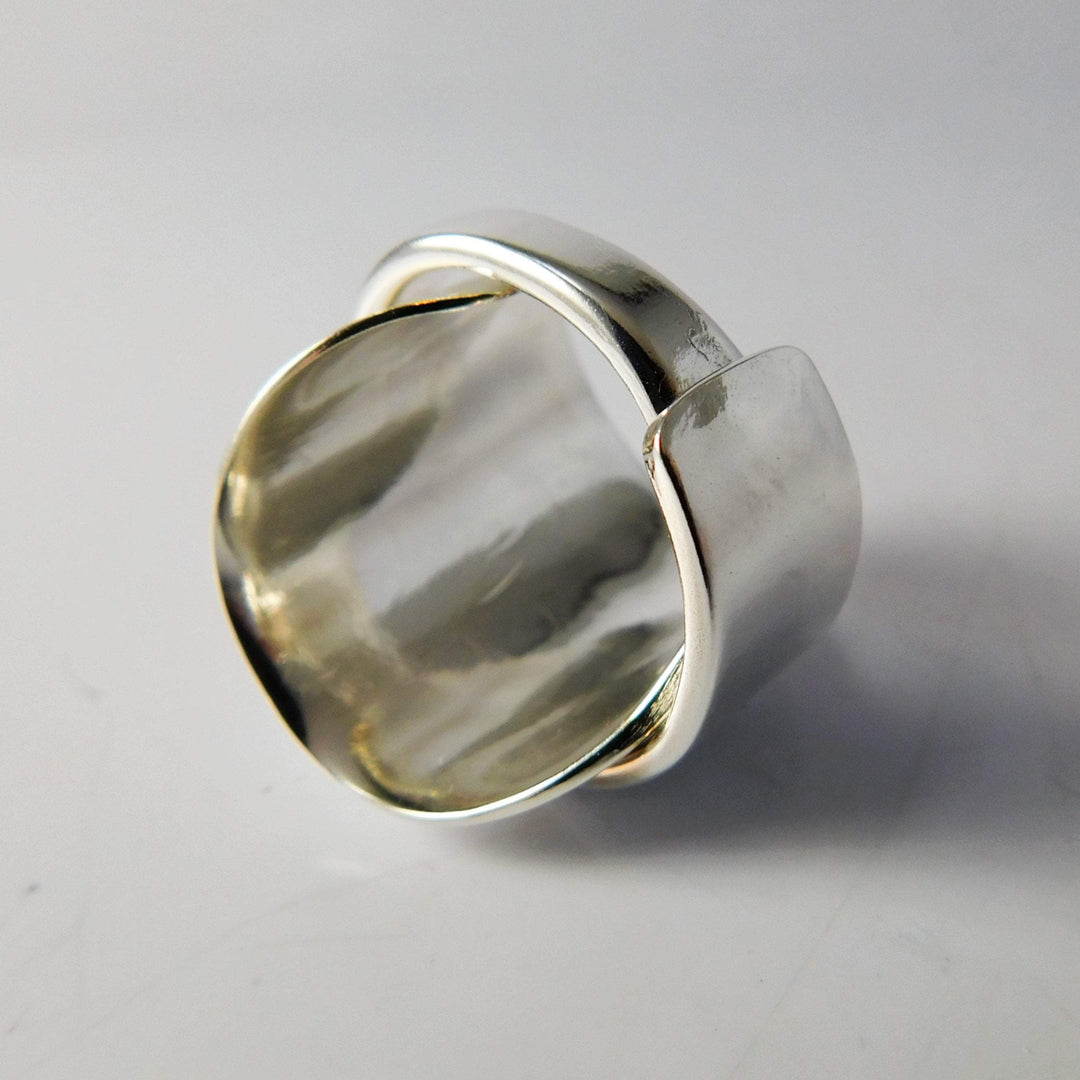 Sleek Elegance Silver Whole Spoon Ring
