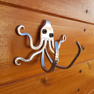 Drunk Octopus Wants to Fight - Fork Sculpture Wall Hook (in the workshop)