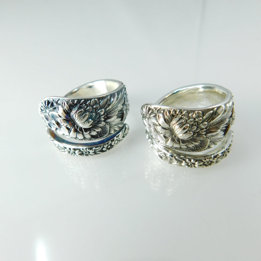 Kirk Repousse spoon rings