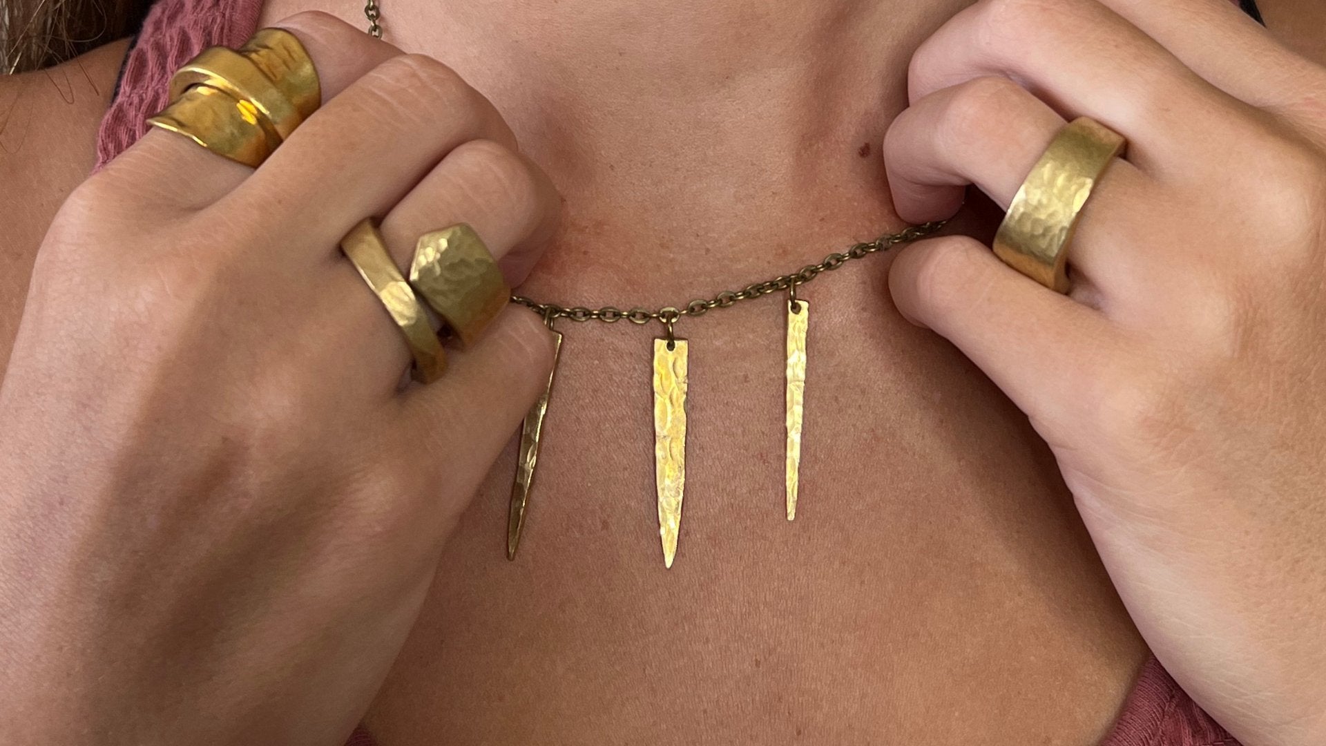 Golden Bronze Silverware Jewelry Collection