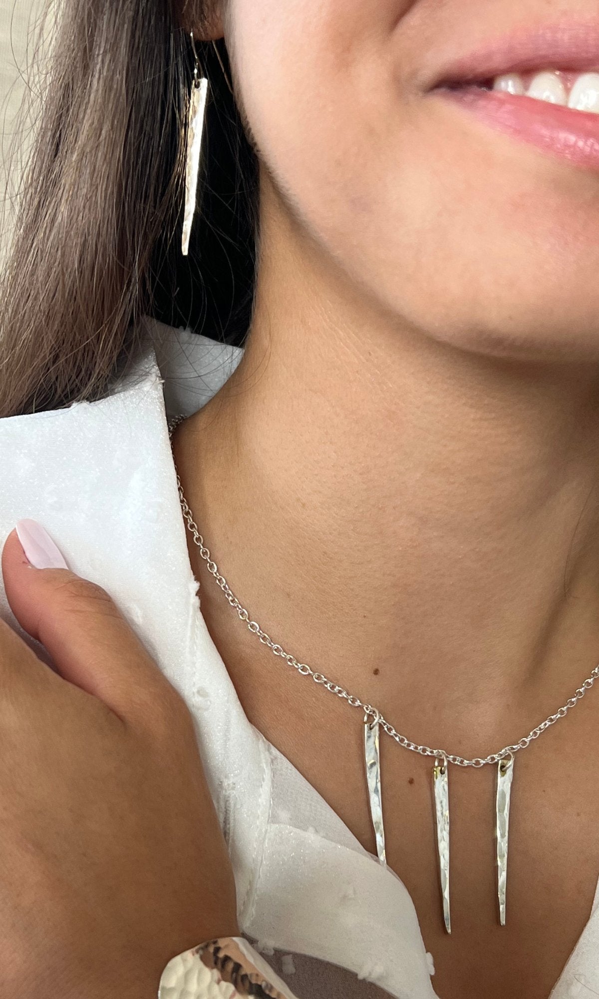 Silverware Jewelry Fork Tine Earrings & Necklace
