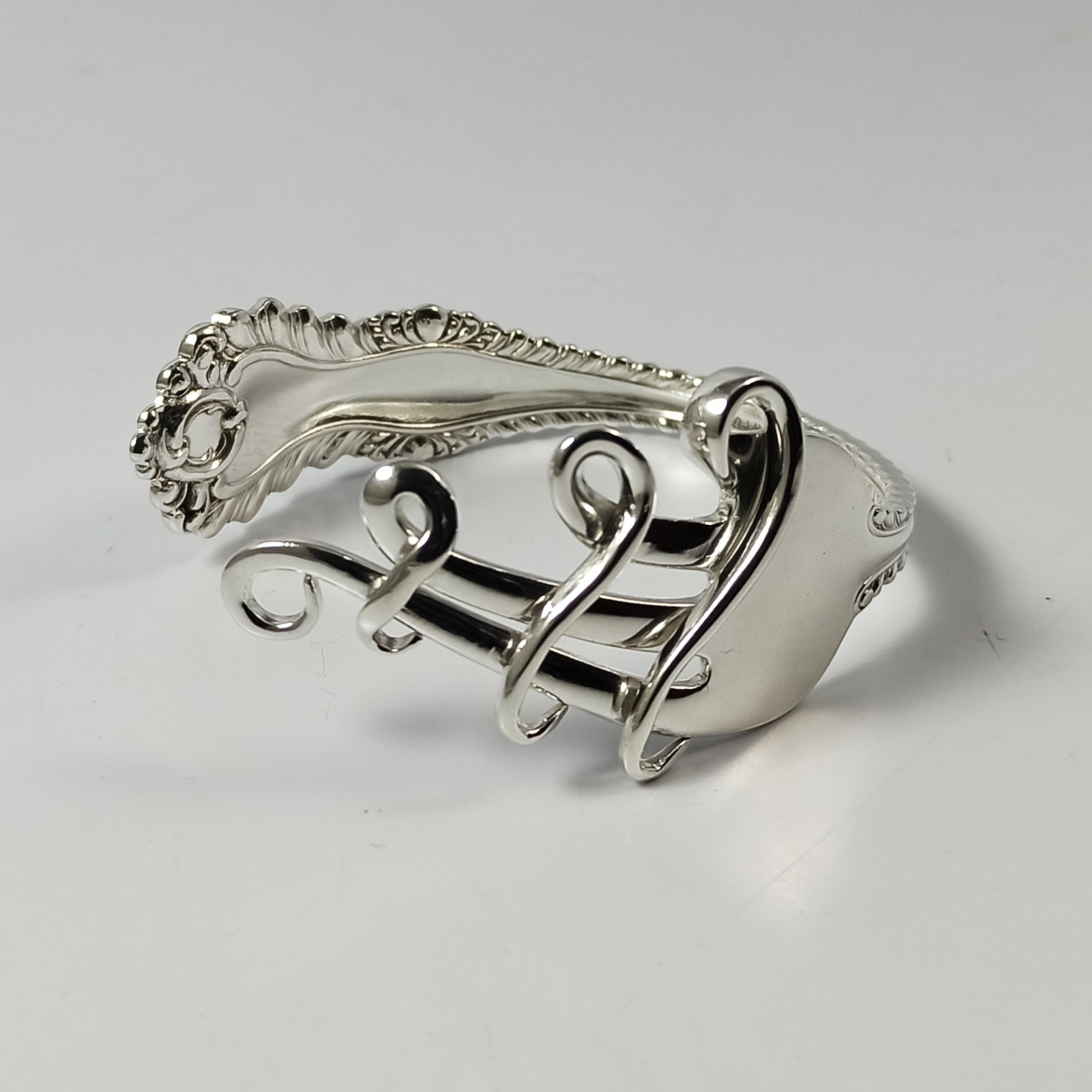 Fork bracelets made from silver flatware
