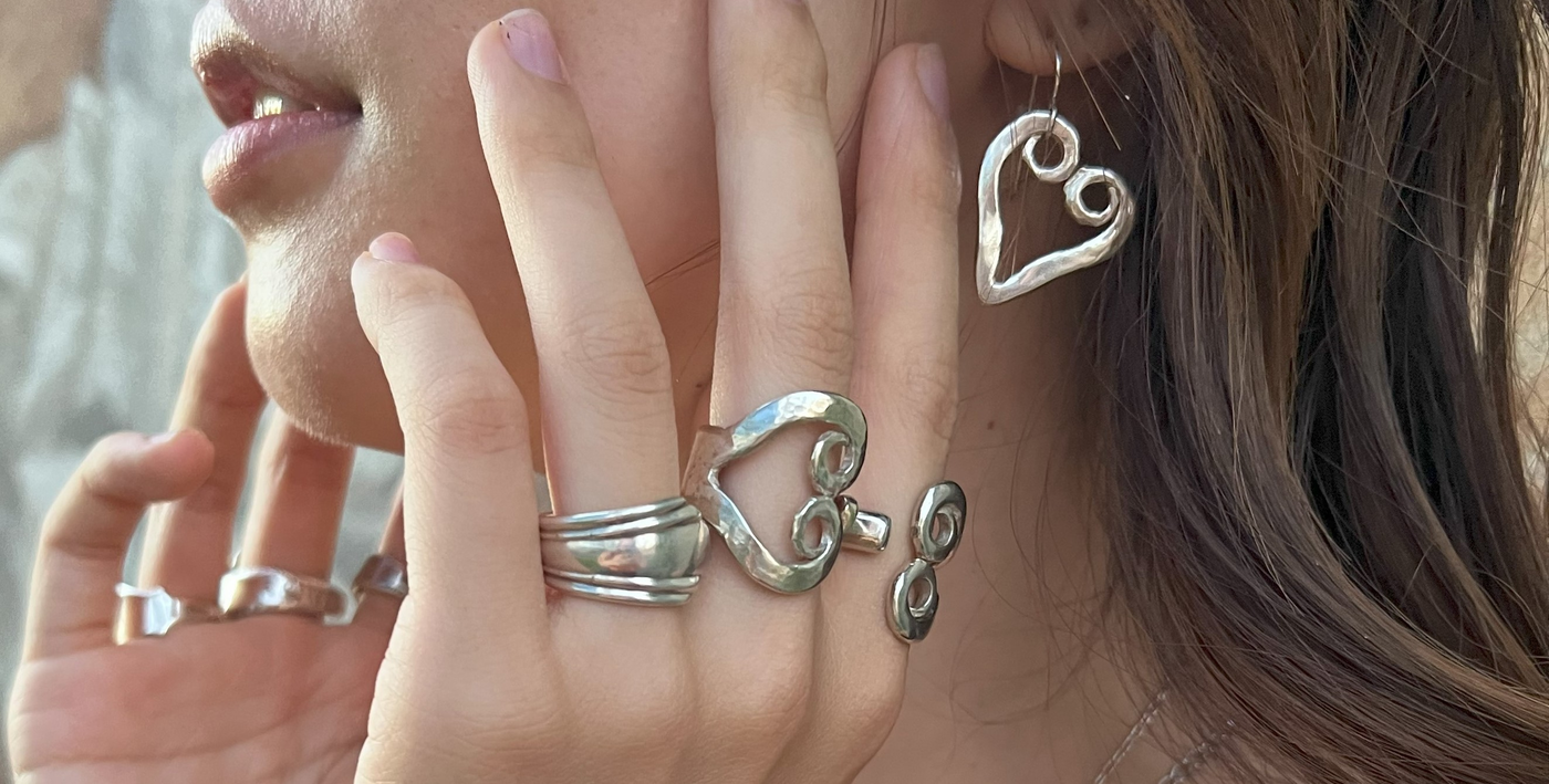 Silverware Jewelry witih Heart Designs