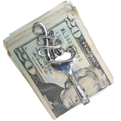 Silver fork money clip and other mens gifts