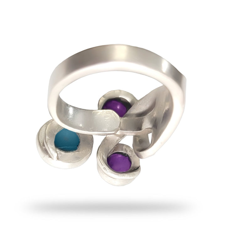 NEW - Triple Gemstone Fork Ring - "Not Your Grandma's Spoon Ring"