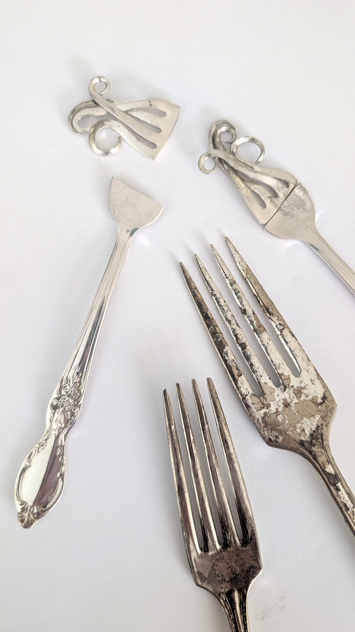 Wings Silver Fork Necklace