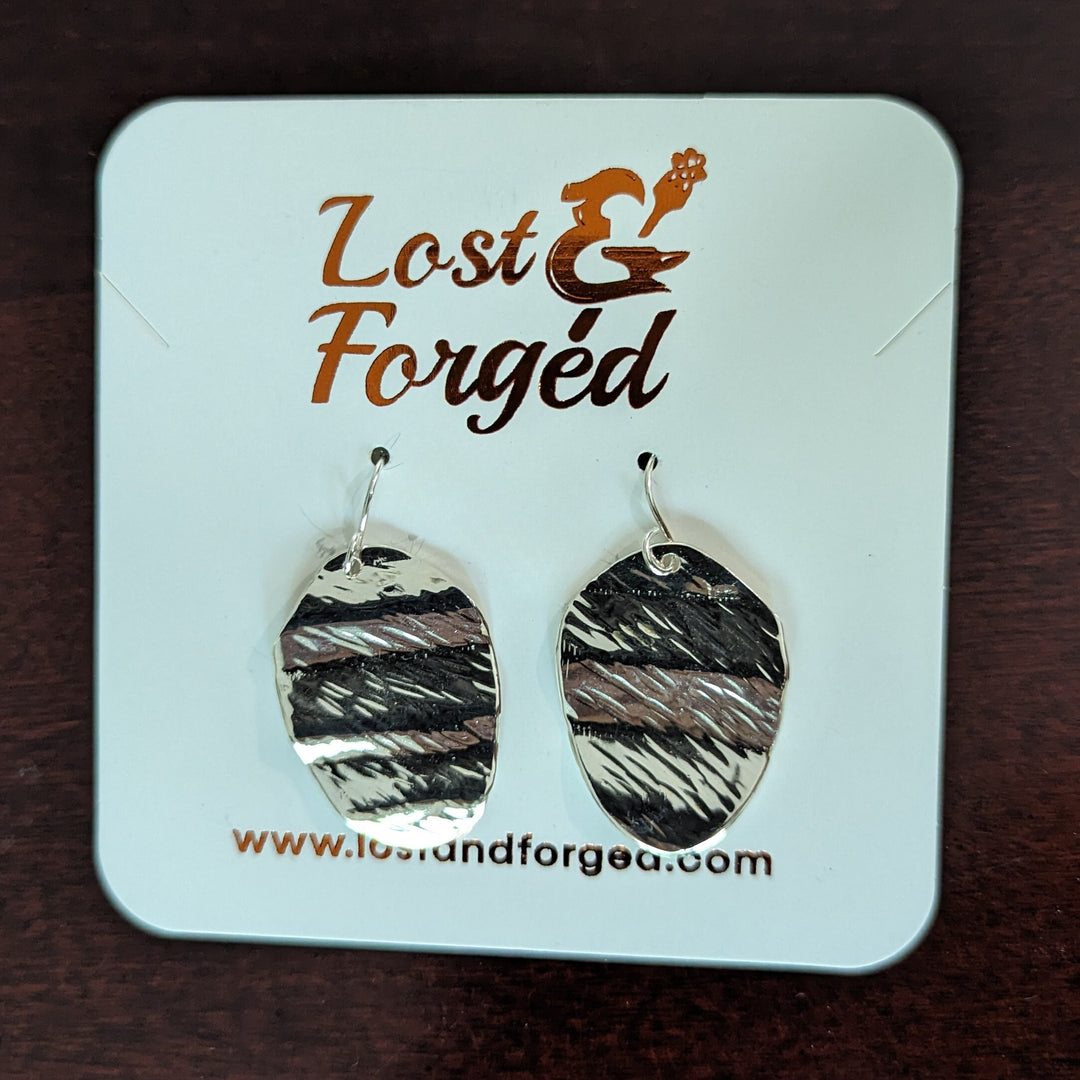 Silver Ripple Vintage Spoon Earrings