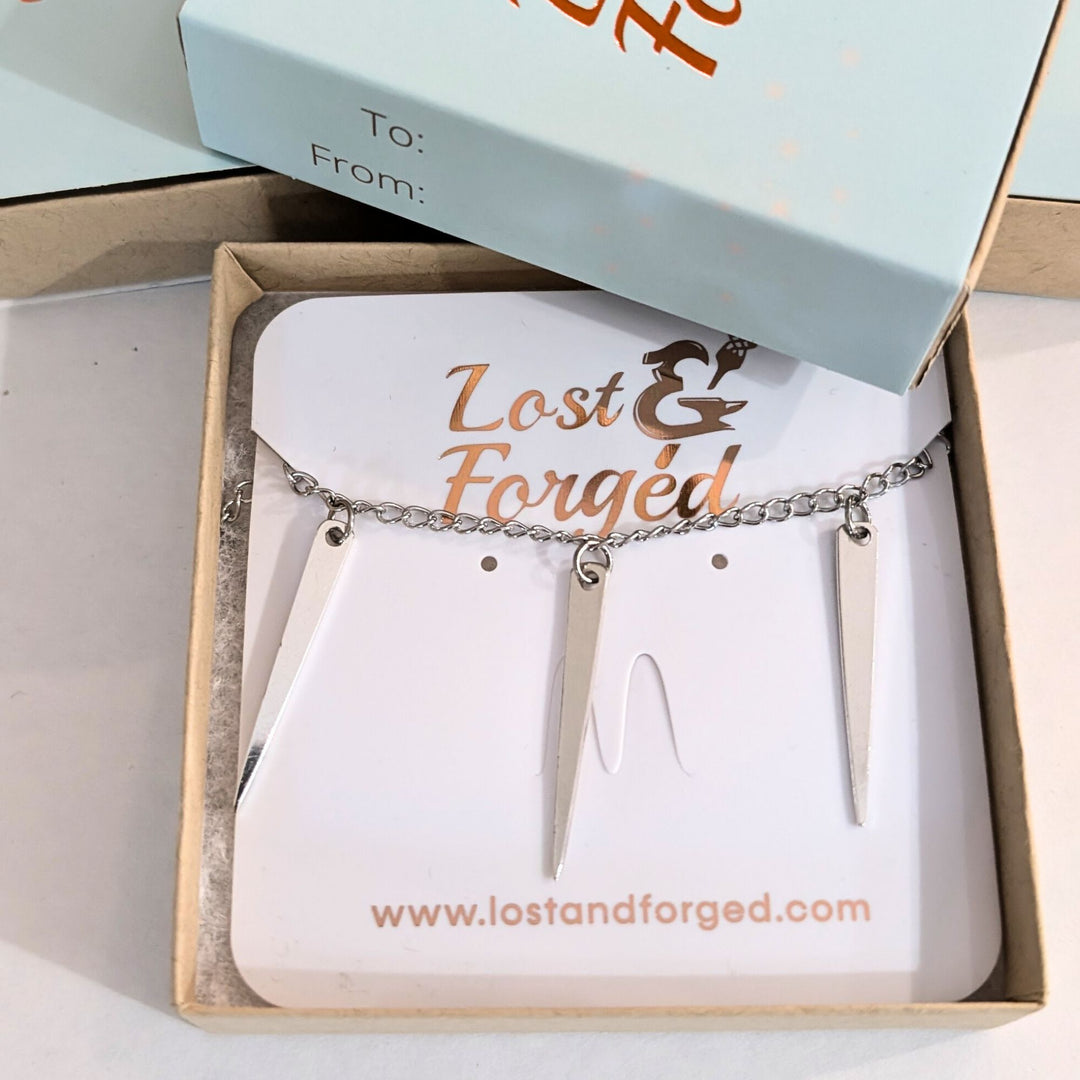 Silver Streak Fork Tine Necklace