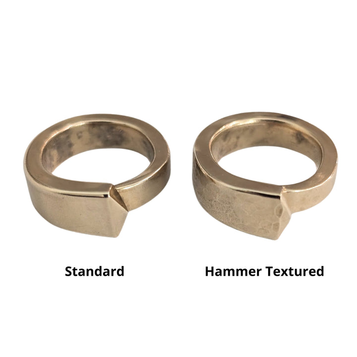 Golden Bronze Band-Shape Spoon Ring