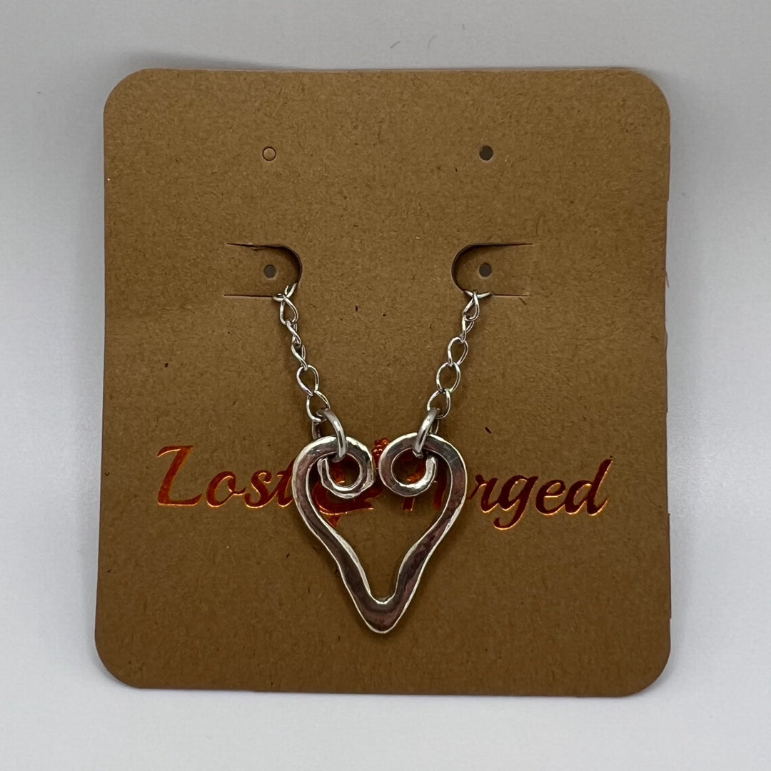 Fork Tine Heart Necklace - Loopy Heart