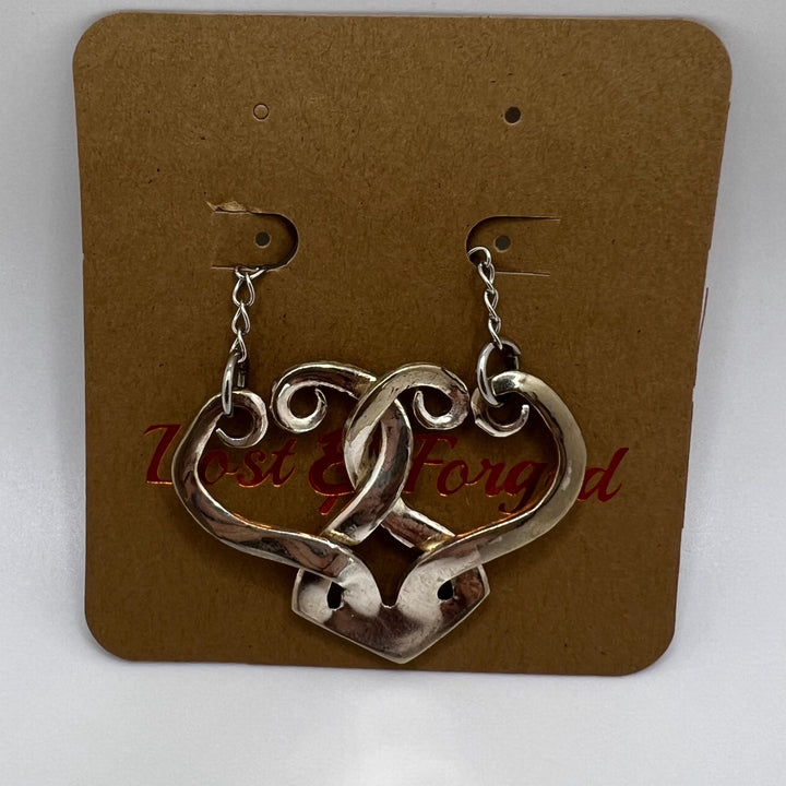Linked Hearts Fork Necklace - Loopy Hearts