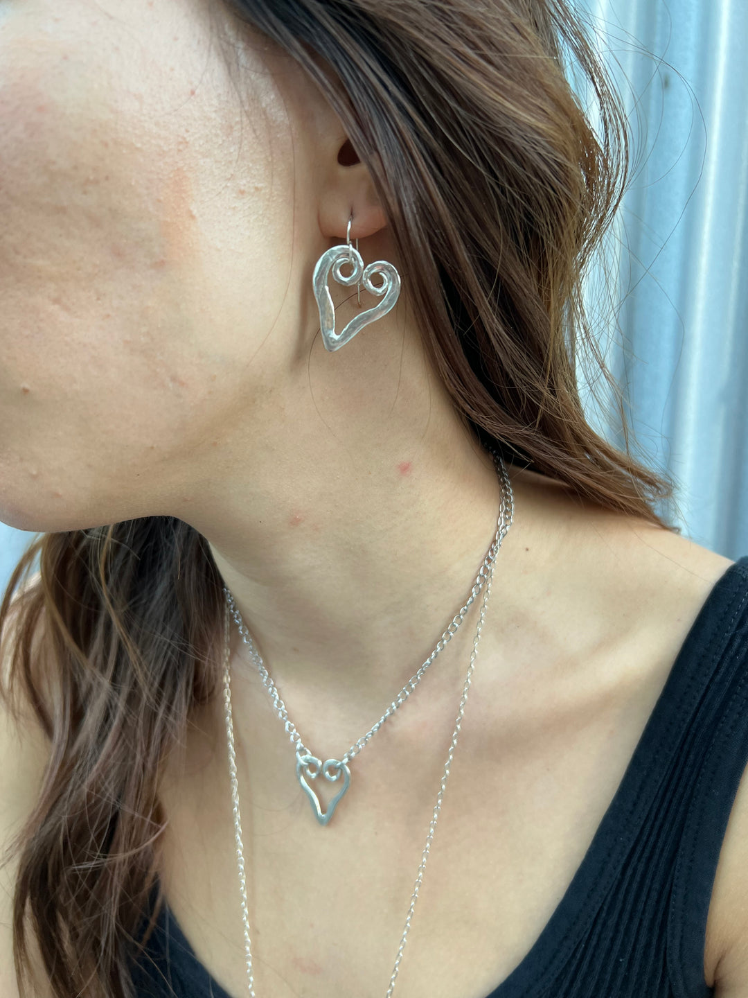 Fork Tine Heart Necklace - Loopy Heart