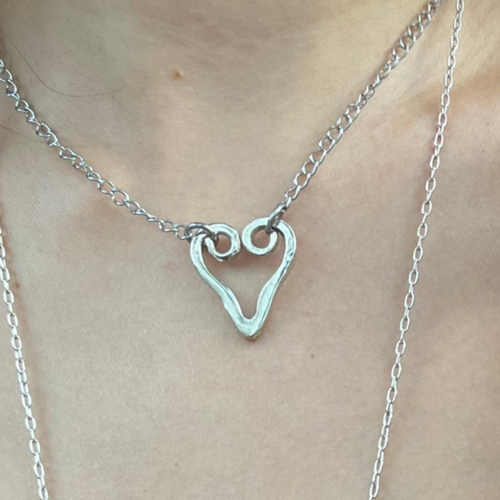 Fork Tine Heart Necklace - Loopy Heart