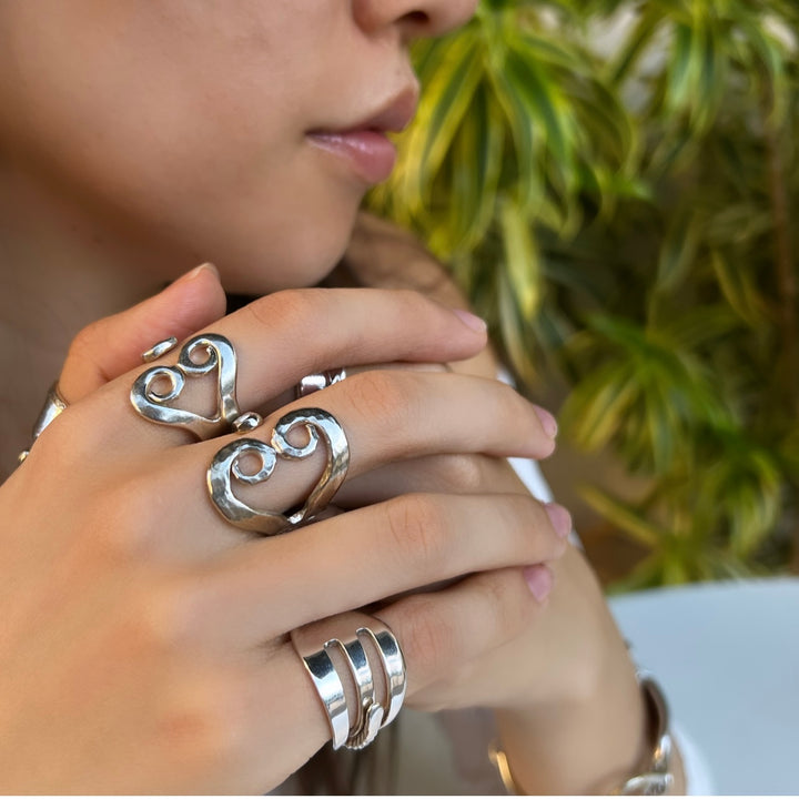 Heart Fork Ring - 'Loopy Heart'