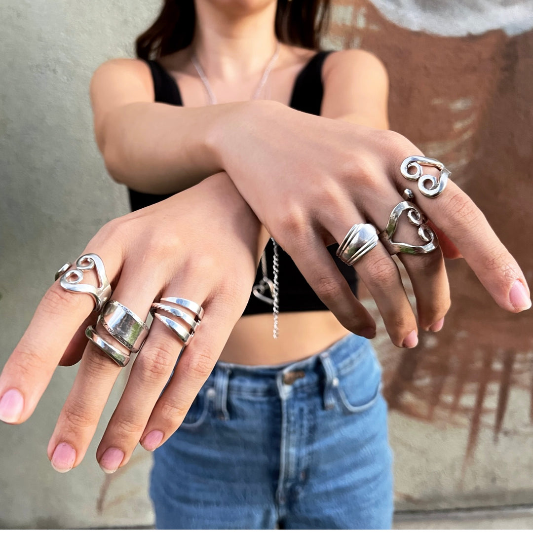 Heart Fork Ring - 'Loopy Heart'