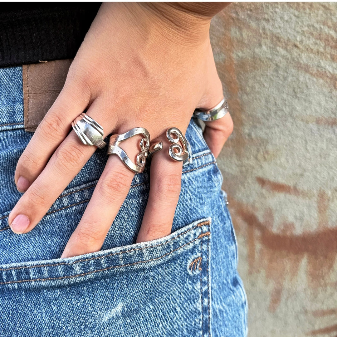 Heart Fork Ring - 'Loopy Heart'