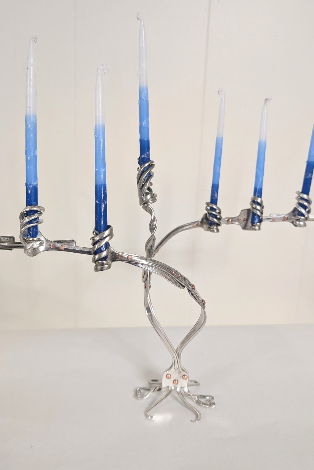 Silver Hanukkah Menorah - "The Reclaimed Miracle"