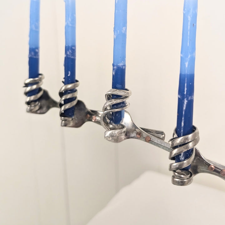 Silver Hanukkah Menorah - "The Reclaimed Miracle"