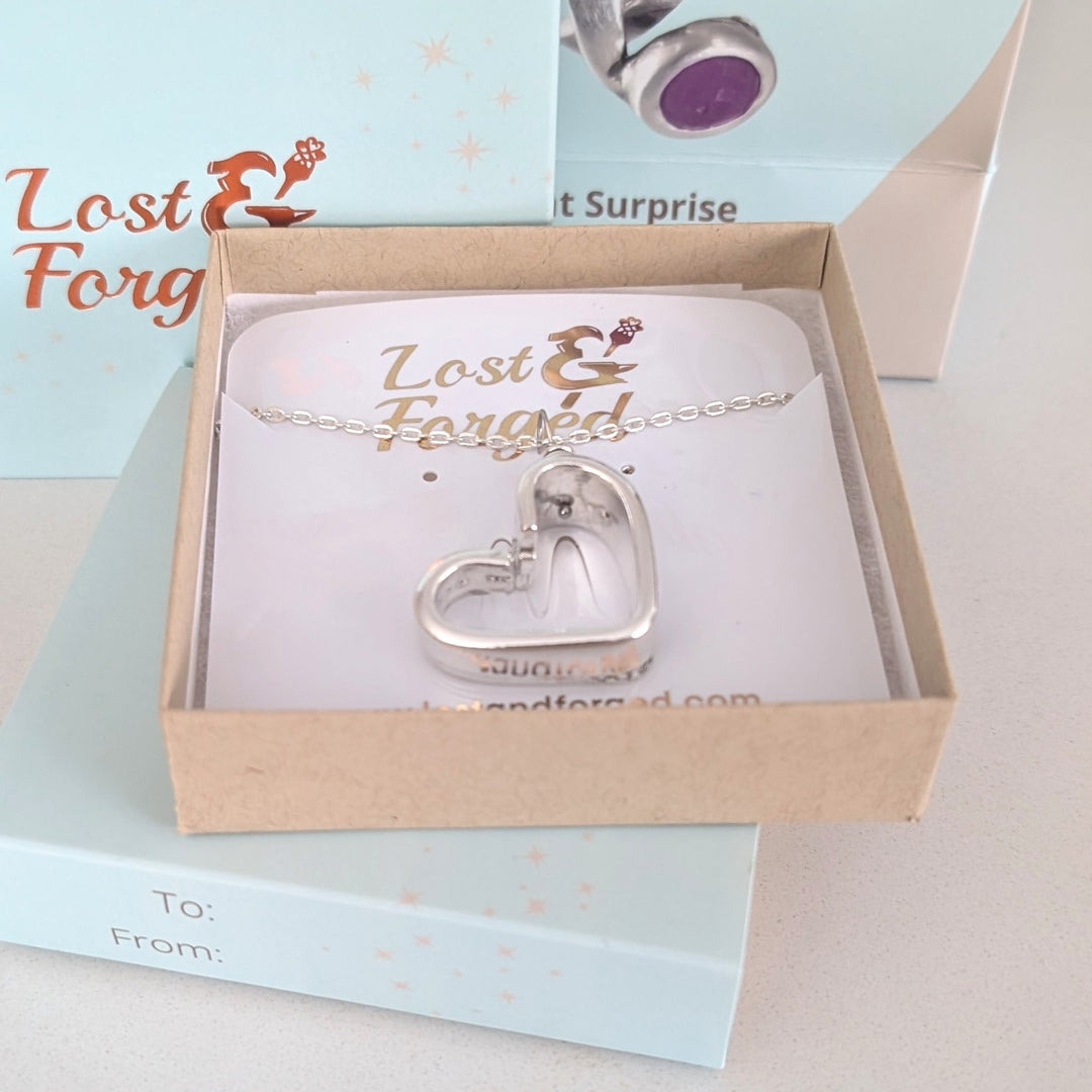 Heart Pendant Silverware Jewelry Necklace