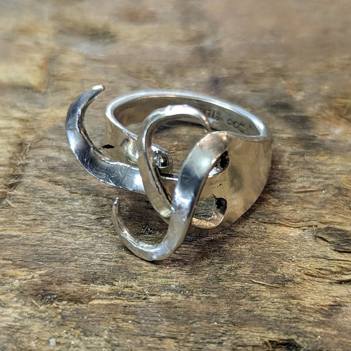 NEW - Triple Gemstone Fork Ring - "Not Your Grandma's Spoon Ring"