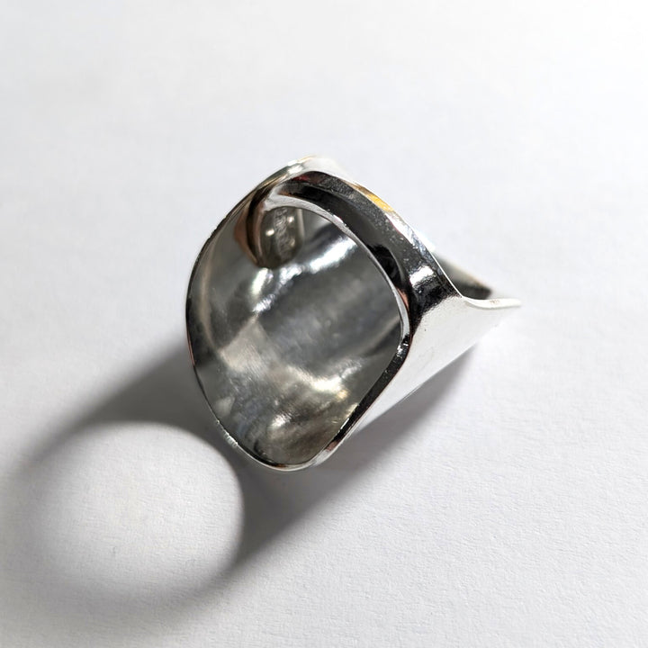 Engraved Dragon Silver Spoon Ring