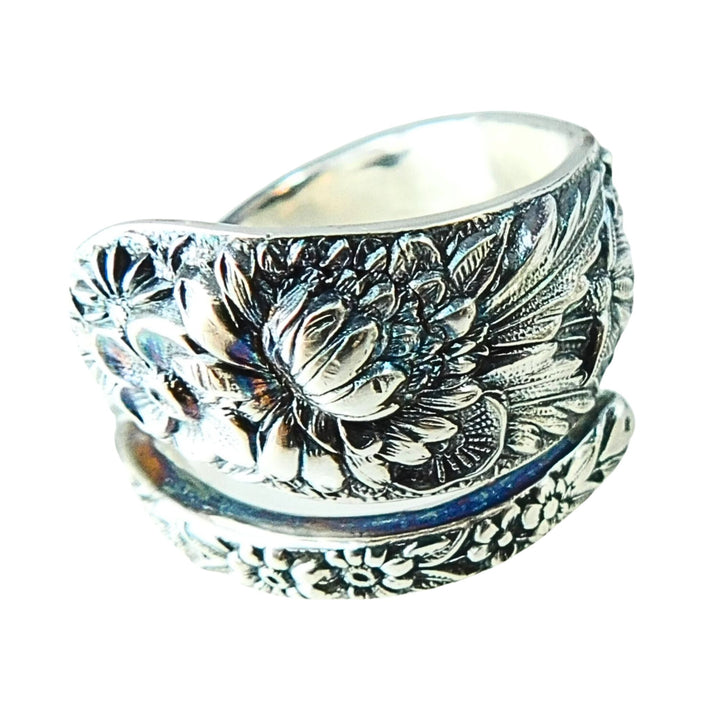 Charm Bouquet Spiral Twist Sterling Silver Spoon Ring