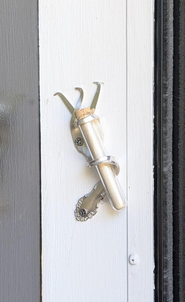 Twisted Fork Silver Mezuzah