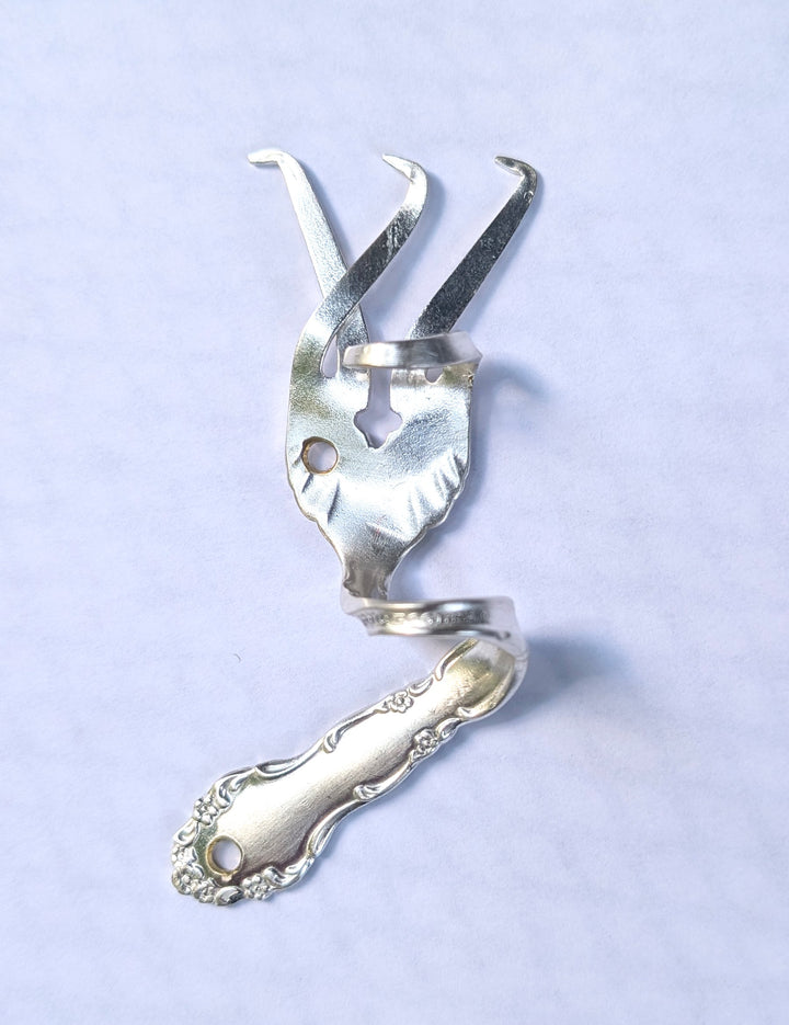 Twisted Fork Silver Mezuzah