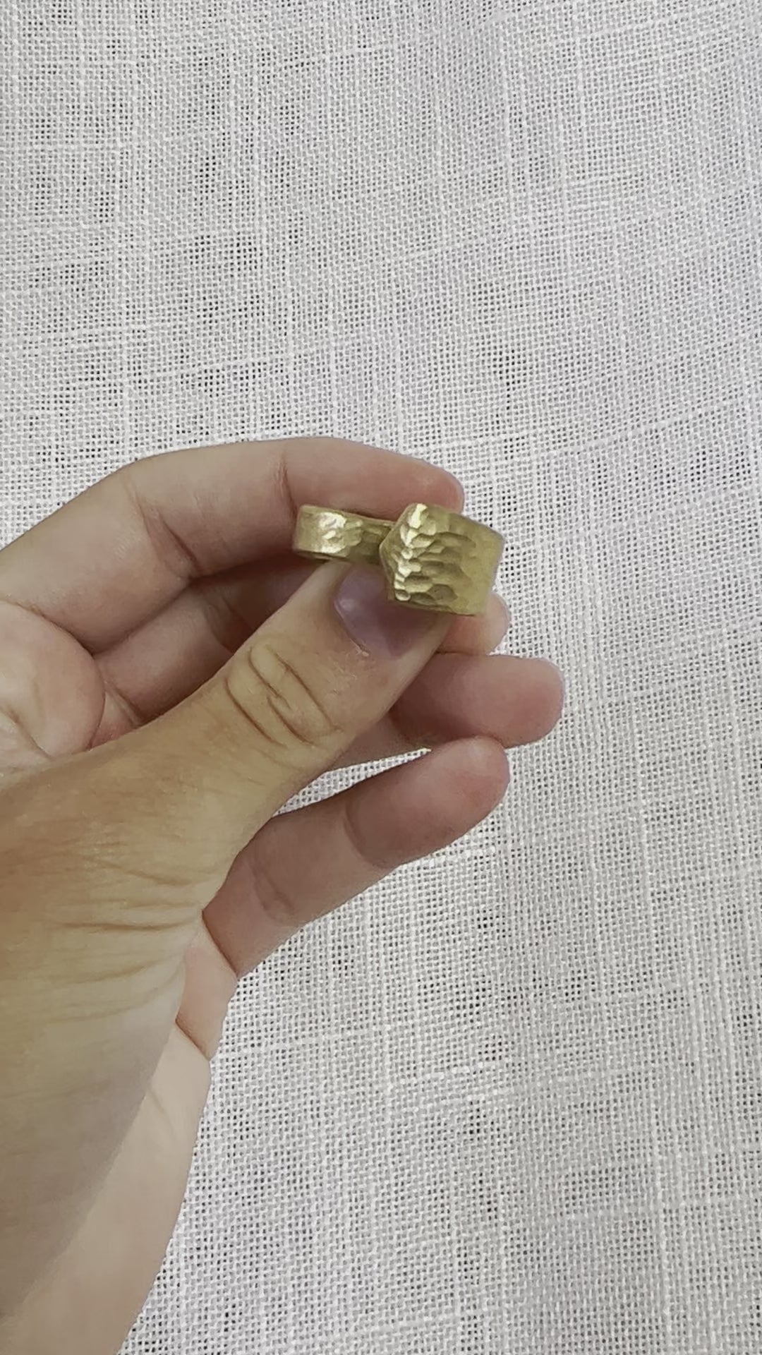 Golden Bronze Band-Shape Spoon Ring