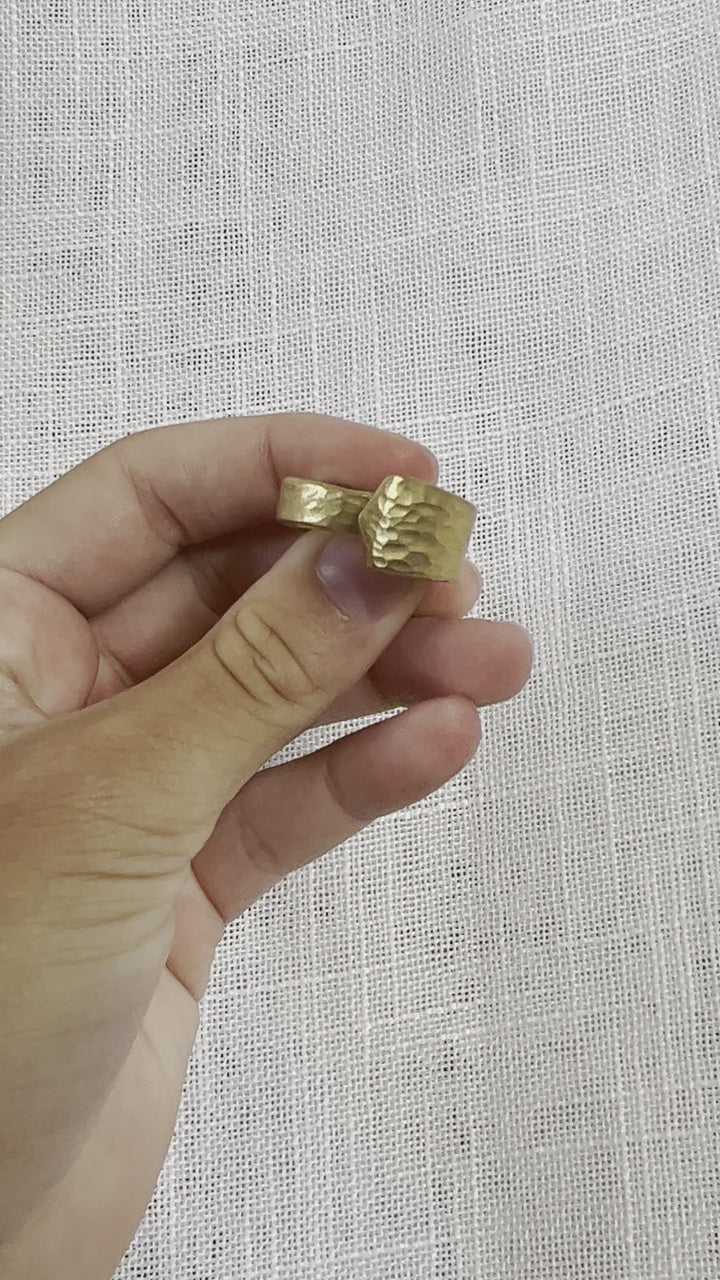 Golden Bronze Band-Shape Spoon Ring